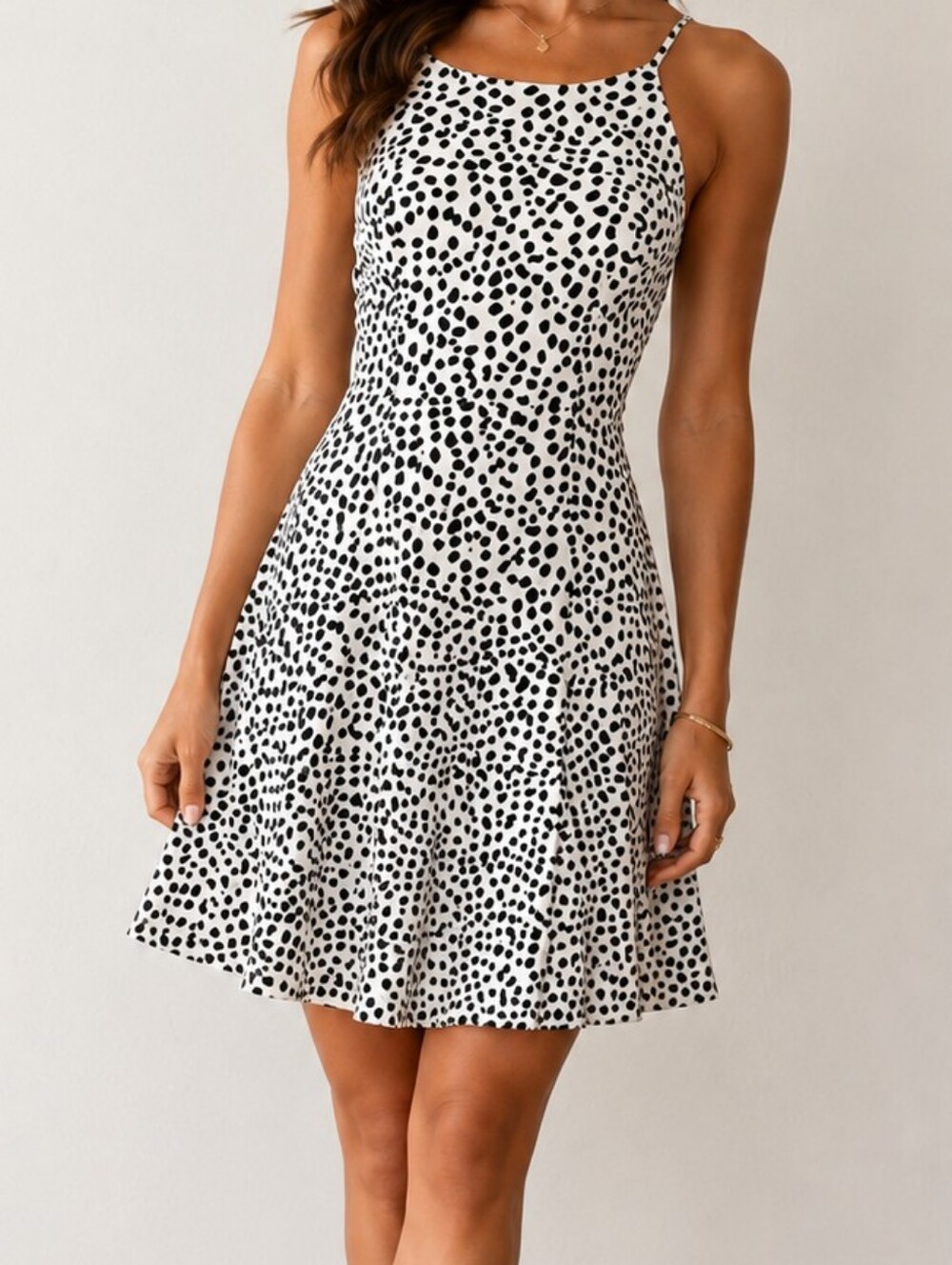 Gorgeous 😍 Black and White Spotted Midi Dress Size Small